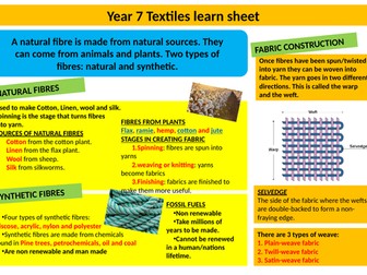 Year 7 Textiles assessment