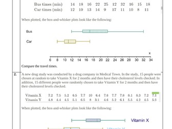 GCSE Maths (9-1) Box and Whisker diagrams