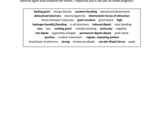 Scaffolded Y12 Chemistry Brain Dumps