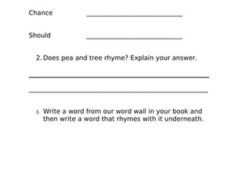 Lesson Resources Rhyme Year 2