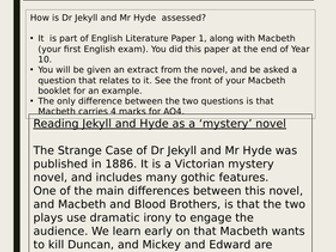 Jekyll and Hyde essay writing booklet