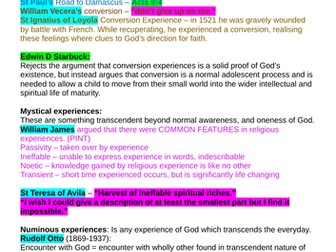 OCR A-level Religious Studies: Religious Experiences Revision Notes