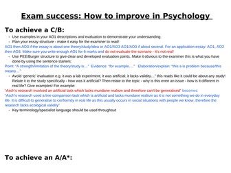 Exam success - how to improve in psychology