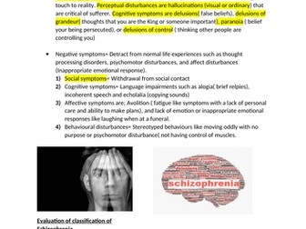 AQA psychology Schizophrenia notes