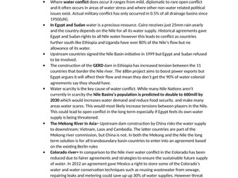 A level edexcel Water cycle 20 mark questions-Detailed plans