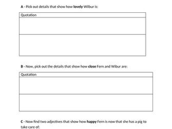 Year 3 'Charlotte's Web' Lesson (Chapters 1 to 3)