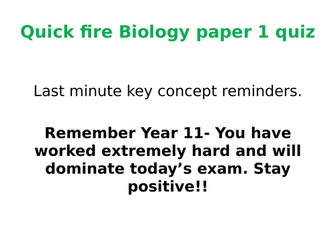 AQA Biology Paper 1 Quiz (40+ questions arranged in topics)