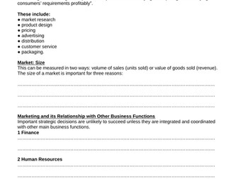 IB Business Management - Unit 4 - Marketing – Worksheets