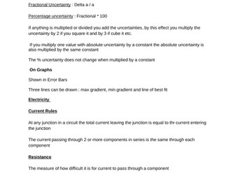 Complete Notes for AQA A Level Physics - Year 1