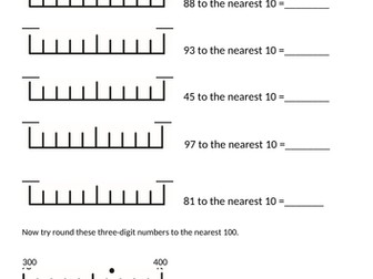 Rounding two-digit numbers to the nearest 10.