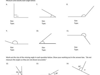 Primary Angles Assessment