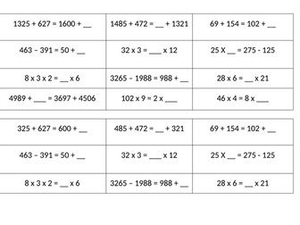 Differentiated Missing Number Problems