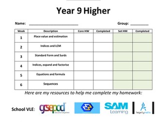 GCSE Mathematics Homework