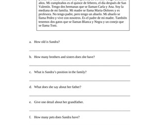 Spanish exam for 1st years