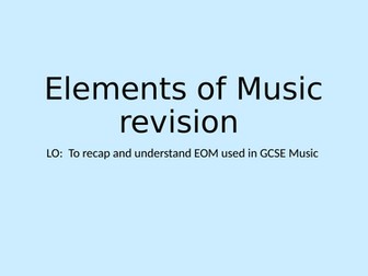 Elements of Music KS4 Revision