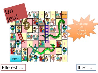 Fun FRENCH Snakes and ladders to revise ADJECTIVES (Expo1 - Je me présente)