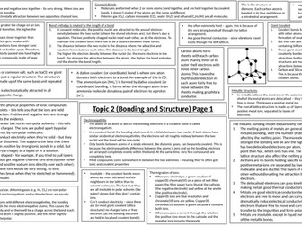 Edexcel A-Level Chemistry (Bonding and Structure) Revision Poster