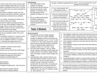 Edexcel A-Level Chemistry (Redox) Revision Poster