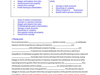 Economics:The Circular Flow of Income  (NEW SPEC) - Edexcel