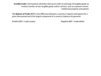 Condensed CIE Geography A Level Trade Notes