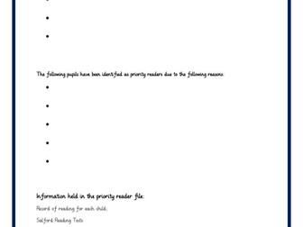 Assessment File Template: reading