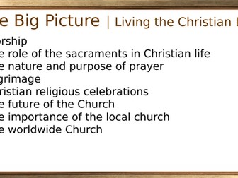 Edexcel GCSE (9-1) Religious Studies Spec B - Living the Christian Life. Section 3. Area of study 1.