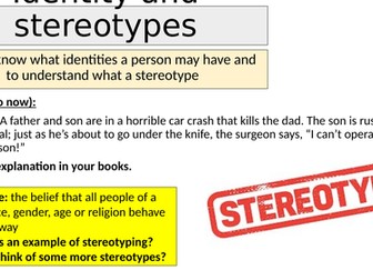 Identity and stereotypes - KS3 PSHE lesson