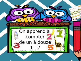 Learn how to count in French up to 12 /KS2 and lower ability students/visual aids