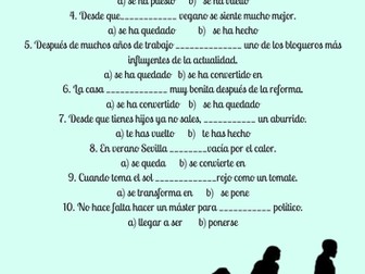 Verbos de cambio (Spanish transformation verbs)