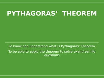 Pythagoras' theorem - Lesson 1