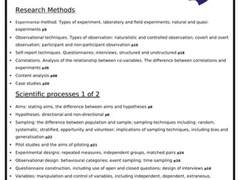 AQA Psychology A level Research Methods - complete workbook