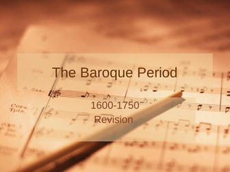 GCSE Music: Baroque Period Characteristics Revision Guide with listening questions.