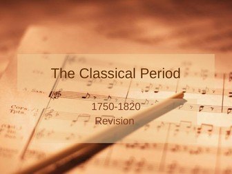 GCSE Music: Classical Period Characteristics Revision Guide with listening questions.