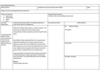 Seasonal foods Lesson