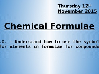 Practicing Using Chemical Formulae - Atoms Elements Compounds L3