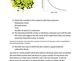 Modelling radioactive decay using dice