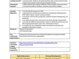 J276 OCR GCSE Computer Science 9-1 Topic Overivews