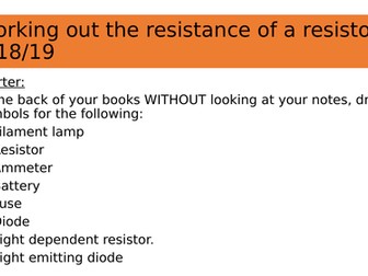 Calculating resistance. Practical.