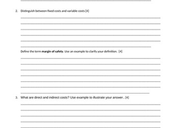 Break even analysis practice