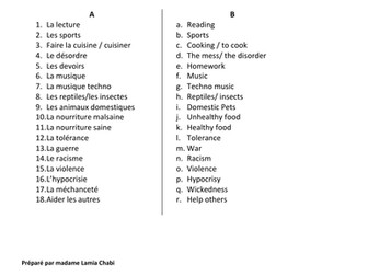 Les gouts et les loisirs, les raisons de les aimer ou de les detester