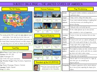 Geography USA Year 6