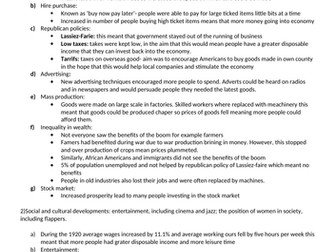 AQA America, 1920–1973: Opportunity and inequality  -Revision notes