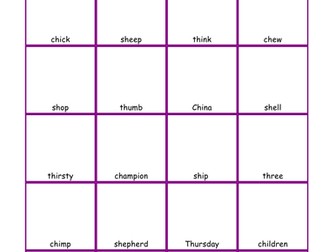 Phonics Symbolised SEND sh ch th differentiated