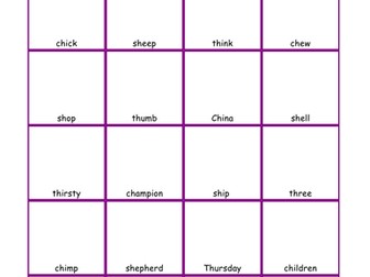 Phonics Symbolised SEND sh ch th differentiated
