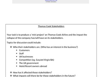 Thomas Cook - Stakeholder Task