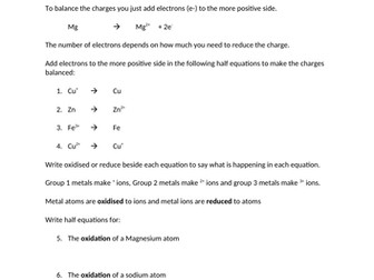 Understanding and practicing half equations