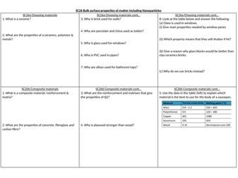 EDEXCEL GCSE Chemistry SC26 revision summary sheet