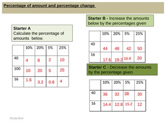 A differentiated percentage starter