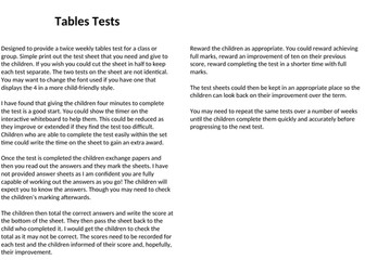 Times tables tests