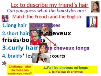 Hair styles in French and the verb Avoir